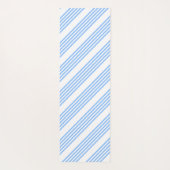 青と白の5つのストライプパターン ヨガマット (裏面)