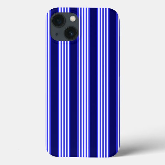 青と白の5つのストライプパターン Case-Mate iPhoneケース (裏面)