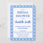 青と白のChinoiserieアンティークブライダルシャワー セーブザデート (正面)