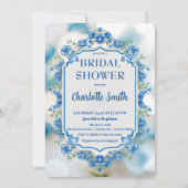 青と白のChinoiserieアンティークブライダルシャワー セーブザデート (正面)