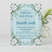 青と白のChinoiserieアンティークブライダルシャワー 招待状 (スタンド正面)