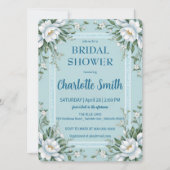 青と白のChinoiserieアンティークブライダルシャワー 招待状 (正面)