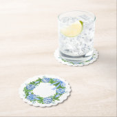 青と白のChinoiserieグランドミレニアクリスマス ペーパーコースター (インサイチュ)