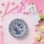 青と白のChinoiserieフローラフェイク中国 ペーパーボウル (パーティー)