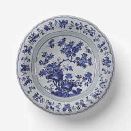 青と白のChinoiserieフローラフェイク中国 ペーパーボウル