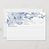 青と白のChinoiserieフローラブライダルレシピ 招待状 (正面)