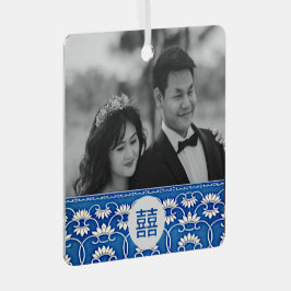 青と白のChinoiserie -結婚s メタルオーナメント