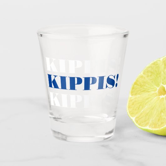 青と白のKippisショットグラス ショットグラス (正面)