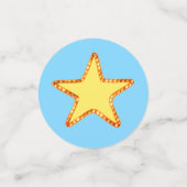 青と白のPhD卒業の星紙吹雪 コンフェッティ (スモール正面)