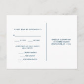 青と白のRsvpとスクリプトミールの選択 インビテーションポストカード (裏面)