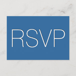 青と白のRSVP結婚の応答R02Z 出欠カード