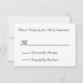 青と白のRSVP結婚の応答R02Z 出欠カード (裏面)