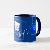 青と白のSORRY マグカップ (正面右)