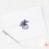 青と白ひげ菖蒲の花 ラウンドシール (封筒)
