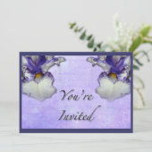 青と白ひげ菖蒲の花 招待状 (スタンド正面)