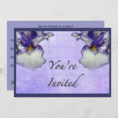 青と白ひげ菖蒲の花 招待状 (正面/裏面)