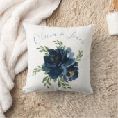 青と白エレガント名の水色結婚の クッション (ブランケット)