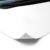 青と白オースティンヒーリー3000スポーツカー ポスター (角)