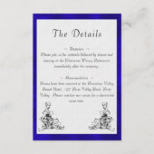 青と白クラシックの結婚詳細 エンクロージャーカード (正面)