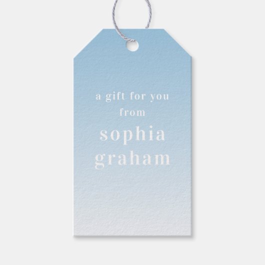 青と白グラデーション ギフトタグ (正面)