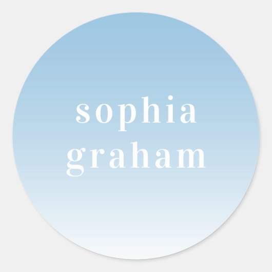 青と白グラデーション ラウンドシール (正面)