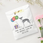 青と白グレイハウンドイタリアンかわいい犬の誕生日 フェイバーバッグ (封をした状態)