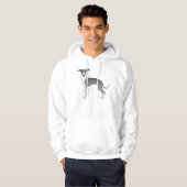 青と白グレイハウンドイタリアンシグハウンドデザイン パーカ (正面フル)