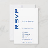 青と白コンテンポラリー 招待状 (正面)