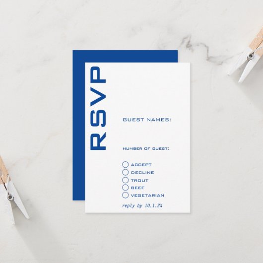 青と白コンテンポラリー 招待状 (正面/裏面インサイチュ)