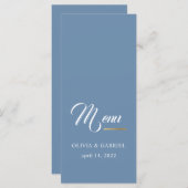 青と白シンプル結婚スタイリッシュのメニュー メニュー (正面/裏面)
