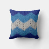 青と白ストライプのの姿 クッション (裏面)