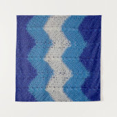 青と白ストライプのの姿 タペストリー (正面(横))