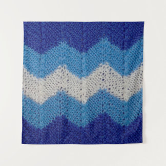 青と白ストライプのの姿 タペストリー