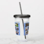 青と白ストライプのの結婚写真集 アクリルタンブラー (左)