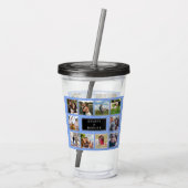 青と白ストライプのの結婚写真集 アクリルタンブラー (裏面)