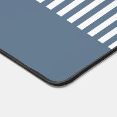 青と白ストライプのパーソナライズされたエレガントモダン デスクマット (コーナー)