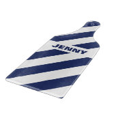 青と白ストライプの カッティングボード (角)