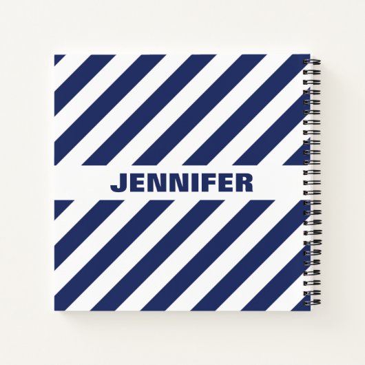 青と白ストライプの ノートブック (裏面)
