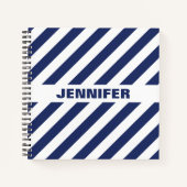 青と白ストライプの ノートブック (正面)