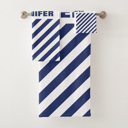 青と白ストライプの バスタオルセット (インサイチュ)