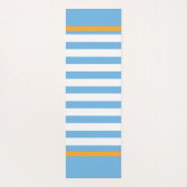 青と白ストライプの ヨガマット (裏面)