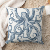 青と白タコデザイン枕。 クッション (ブランケット)