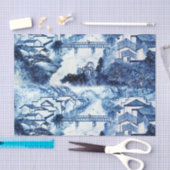 青と白チノセリエ2 薄葉紙 (クラフト)