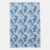 青と白チノセリーシリーズデザイン3 キッチンタオル (縦)