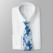 青と白チノセリーシリーズデザイン3 ネクタイ (タイ)