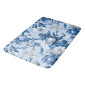 青と白チノセリーシリーズデザイン3 バスマット (アングル)