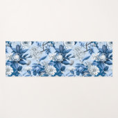 青と白チノセリーシリーズデザイン3 ヨガマット (正面(横))