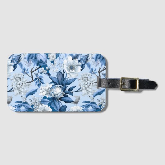 青と白チノセリーシリーズデザイン3 ラゲッジタグ (正面横)