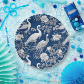 青と白チノセリーシリーズデザイン7 ペーパープレート (パーティー)