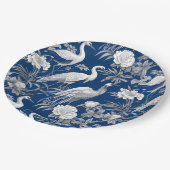 青と白チノセリーシリーズデザイン7 ペーパープレート (アングル)